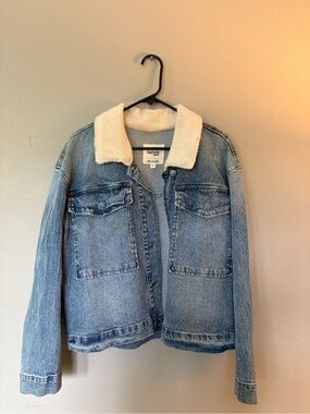 Kensie Cream Collar Blue Denim Jacket